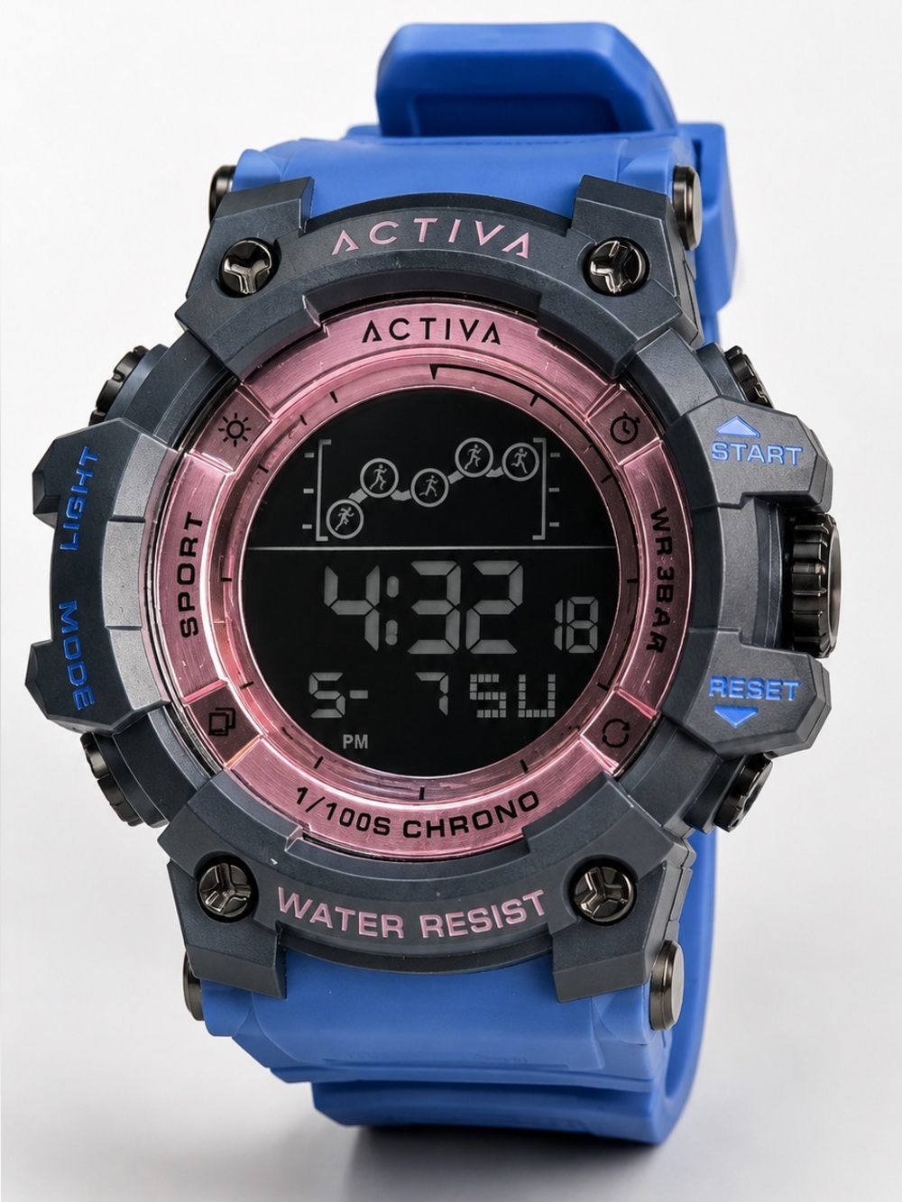 Activa X Invicta Summit 50mm Blue Pink Digital Watch ACW8082-011 NIB